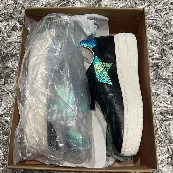 Ash platform sneakers - black with blue/green metallic star/detailing - Picture 2 of 5